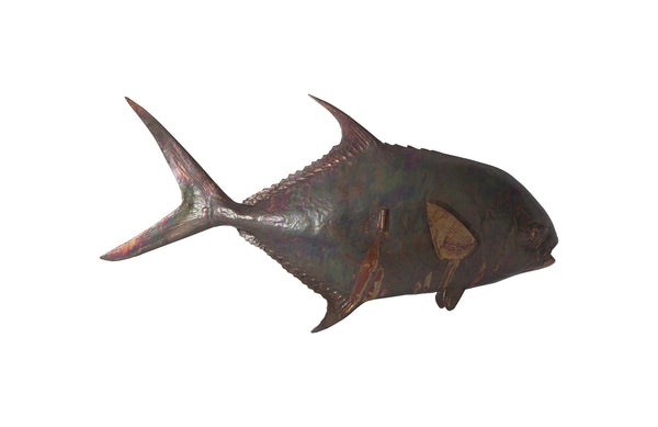 Permit Fish Wall Sculpture , Copper Patina