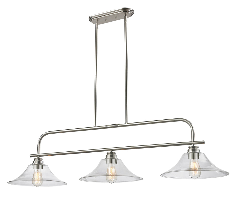 Annora 3 Light Island/Billiard in Brushed Nickel Finish