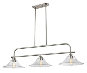 Annora 3 Light Island/Billiard in Brushed Nickel Finish