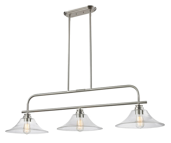 Annora 3 Light Island/Billiard in Brushed Nickel Finish