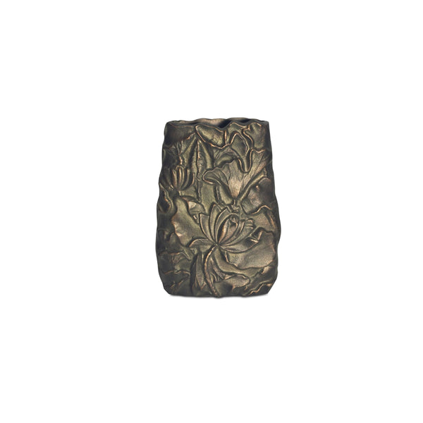 Sabine Cast Aluminum Vase in Antique Brass