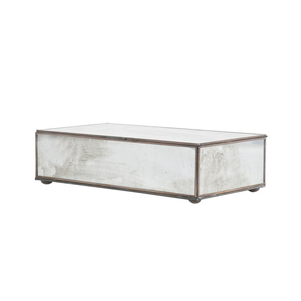 SMALL RECTANGULAR BOX WITH ANTIQUE MIRROR