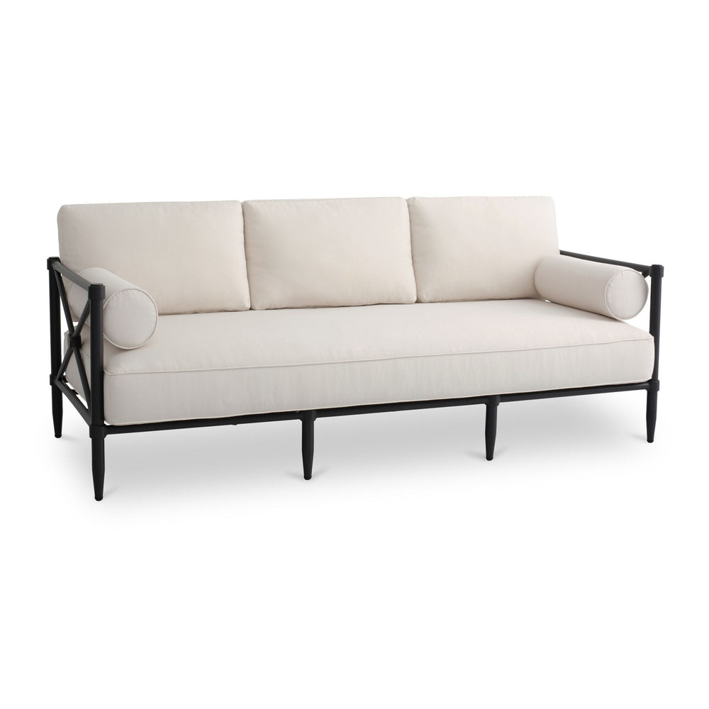 Moe's Willow Outdoor Sofa in Cream with Bolster Pillows