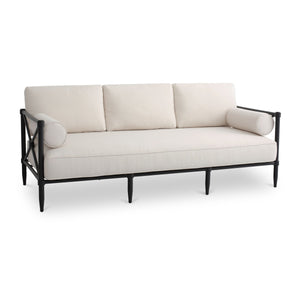 Moe's Willow Outdoor Sofa in Cream with Bolster Pillows