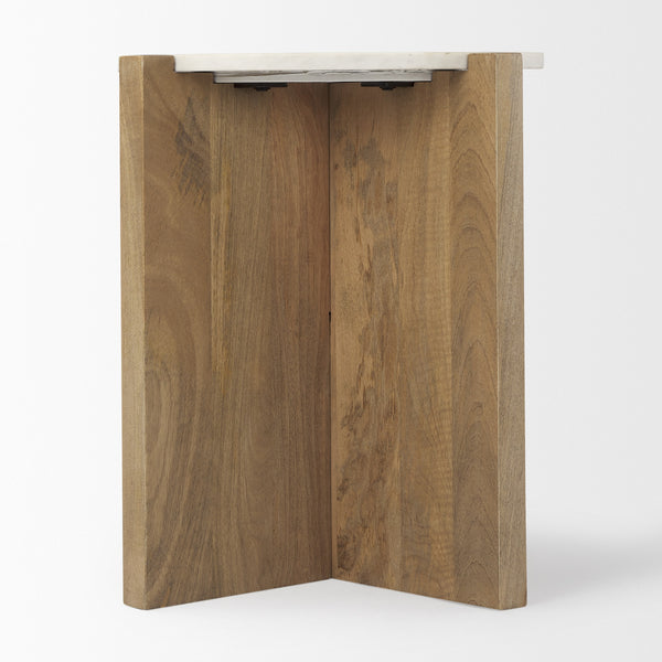 Bianca Wood and Marble Accent Table