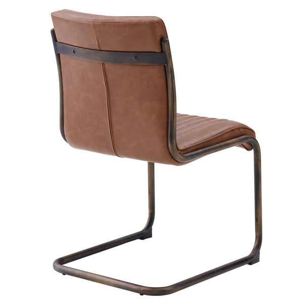 Cooper Chair In Rubber Gold Frame In Antique Cigar