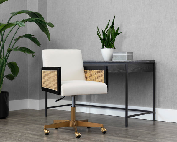 CLAUDETTE OFFICE CHAIR - LINOSO IVORY