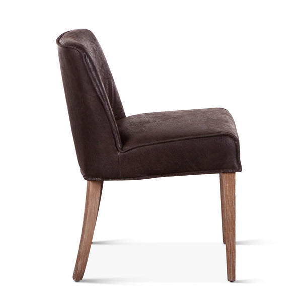 Buddy Side Chair Dark Brown Leather