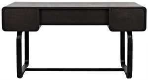 Voltes Ebony Walnut Desk with Matte Black Industrial Steel Base