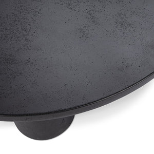 Anzio Outdoor Concrete Round Coffee Table - Black
