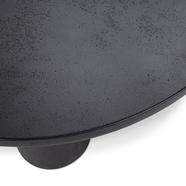 Anzio Outdoor Concrete Round Coffee Table - Black