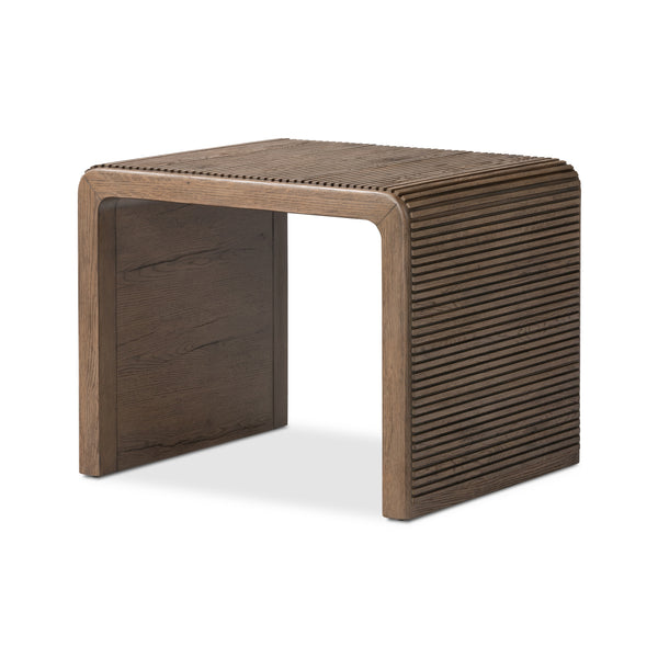 Leo End Table in Rustic Grey