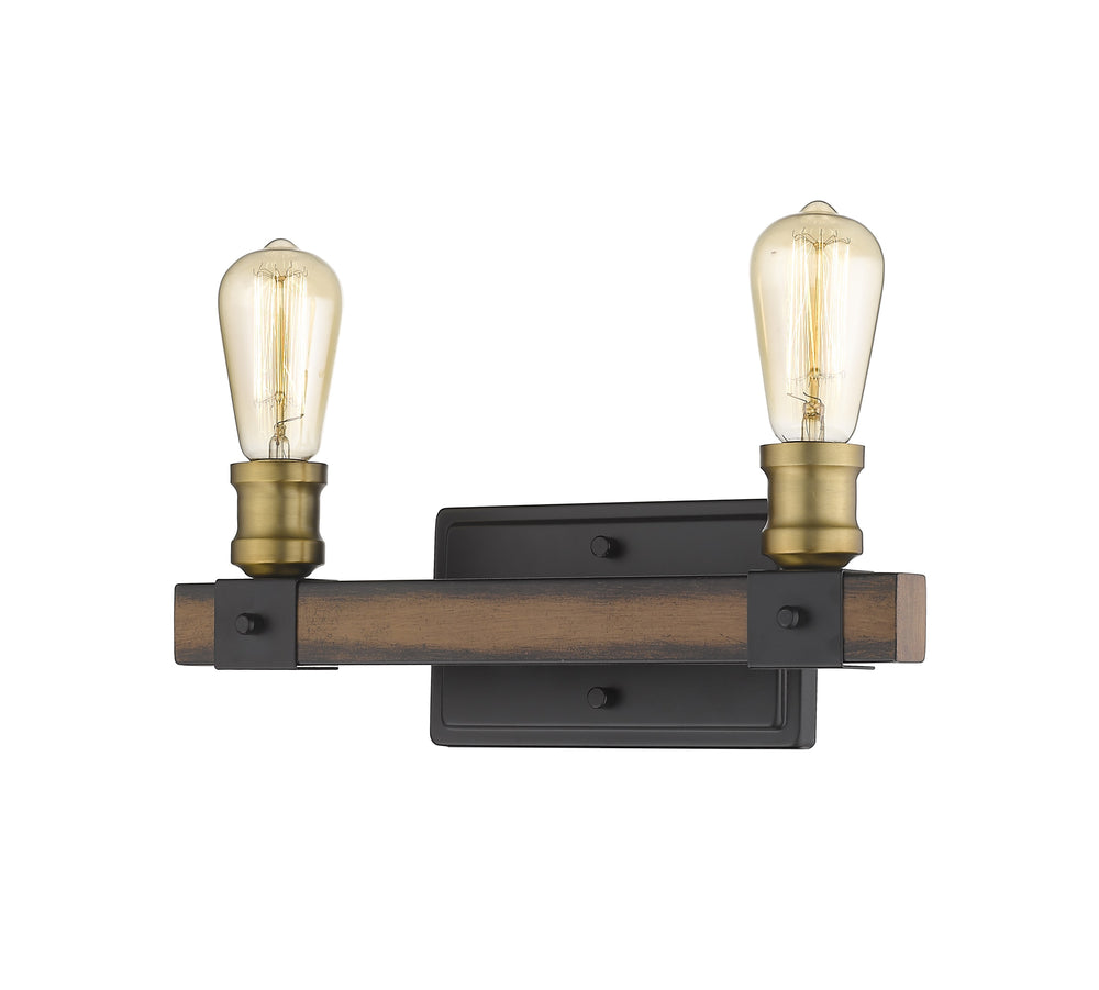 Kirkland 2 Light Vanity in Rustic Mahogany Finish
