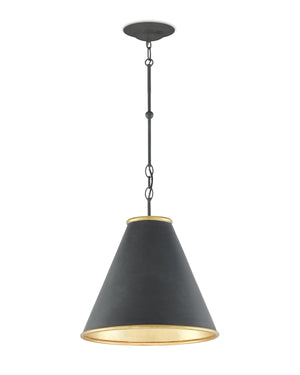 Pierrepont Black Small Pendant In Black & Gold