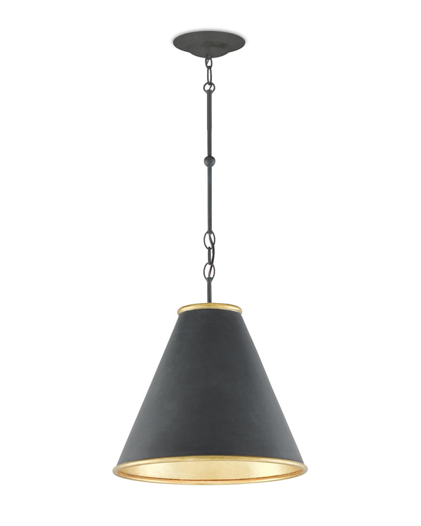 Pierrepont Black Small Pendant In Black & Gold