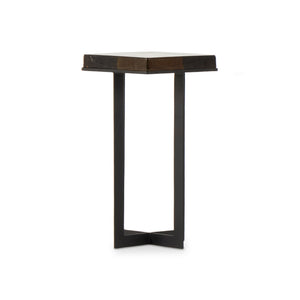 Giselle End Table In Amber Cast Glass