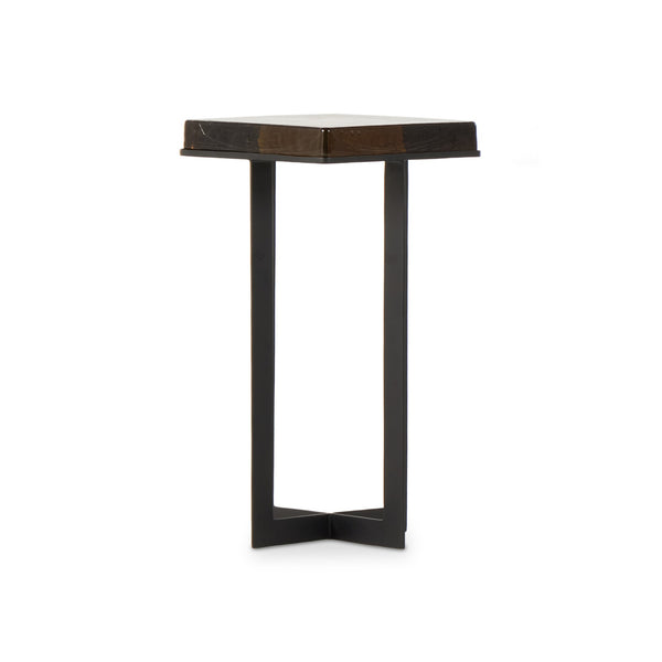 Giselle End Table In Amber Cast Glass