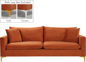 Lucy Sofa In Cognac Velvet