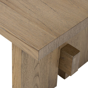 Isaac End Table In Rubbed Light Oak Veneer