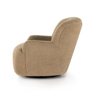 Kadon Swivel Chair In Sheepskin Camel