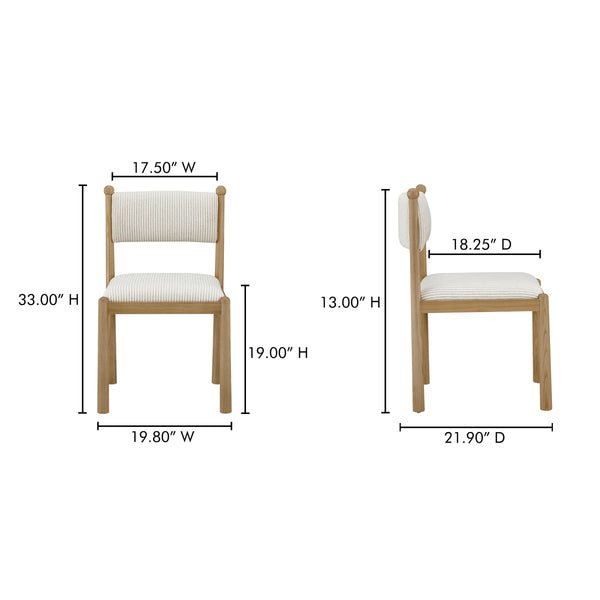 Villetta Dining Chair Set - Striped Upholstery
