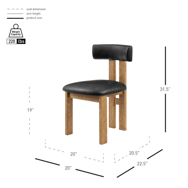 Hailey Faux Leather Dining Side Chair, Casa Black