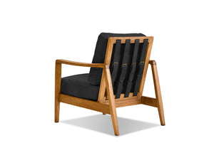 CRAFTSMAN Occasional Chair in Natural ash wood frame/black leather
