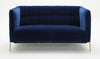 Lamar Love Seat in Blue Fabric