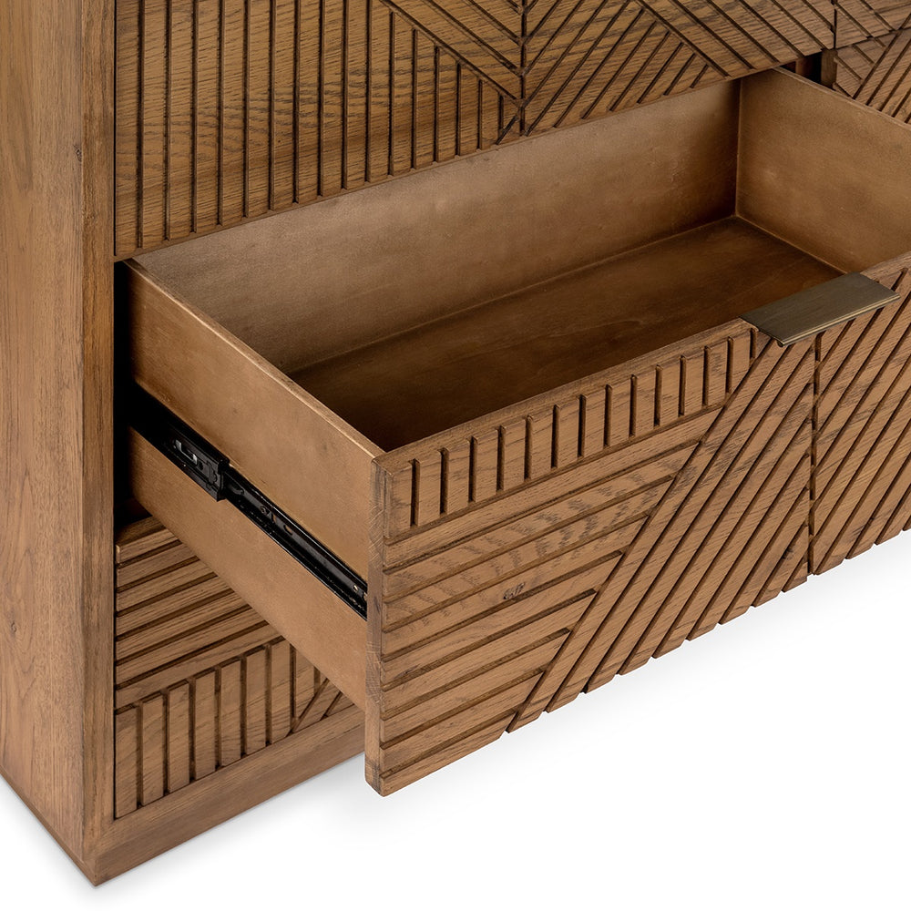 Santa Clara Solid Wood Dresser with Art Deco Carved Design