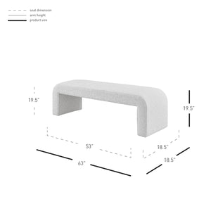 Vioreen Fabric Bench, Boucle Beige