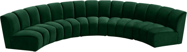 Lynda 5pc. Modular Sectional In Green Velvet