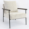 Cohen Upholstered Accent Chair in Ivory with Metal Frame