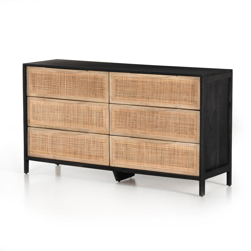 Sydney 6 Drawer Dresser - Natural Cane