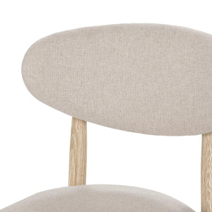 Tiber Upholstered Dining Chair Set of 2 in Cream Washed