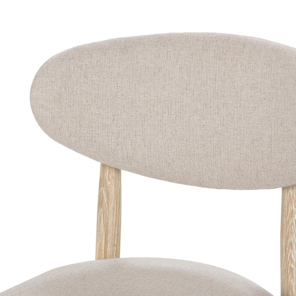 Tiber Upholstered Dining Chair Set of 2 in Cream Washed