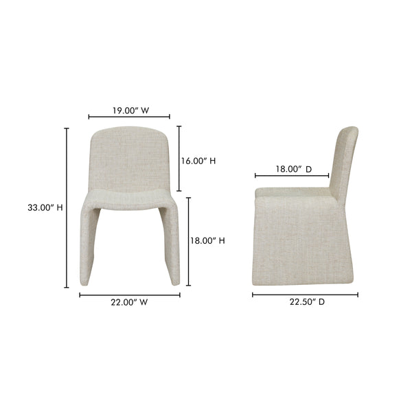 Moe's Ella Dining Chair in Heather Beige