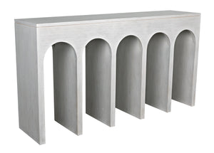 Bridge Console in White Wash Mahogany and Veneer