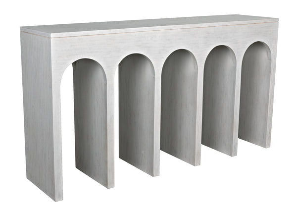 Bridge Console in White Wash Mahogany and Veneer