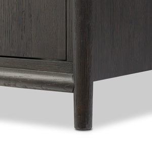Glenview 6 Door Sideboard - Cracked Smoked Black Veneer