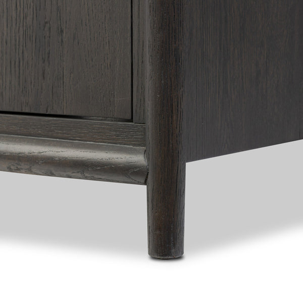 Glenview 6 Door Sideboard - Cracked Smoked Black Veneer