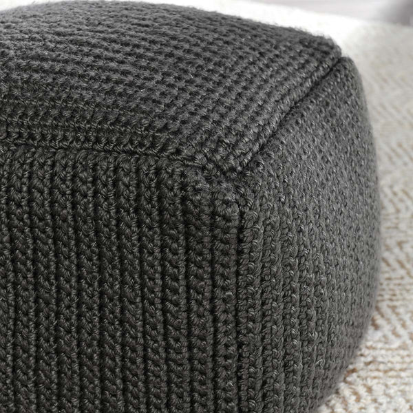 Classic Home Performance Prism Pouf - Dark Gray