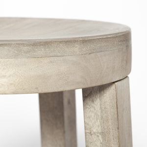 Brahma 26" Total Height White Washed Wood Stool