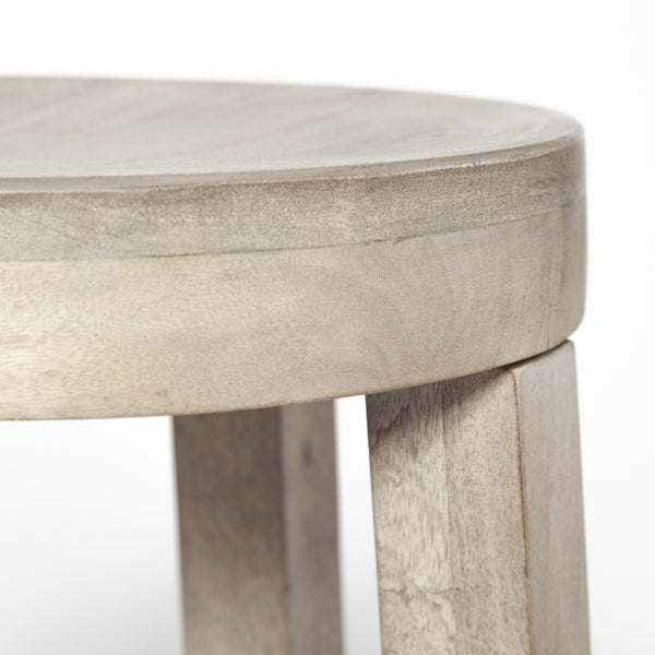 Brahma 26" Total Height White Washed Wood Stool