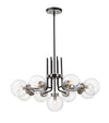 Parsons 9 Light Chandelier in Matte Black + Brushed Nickel Finish