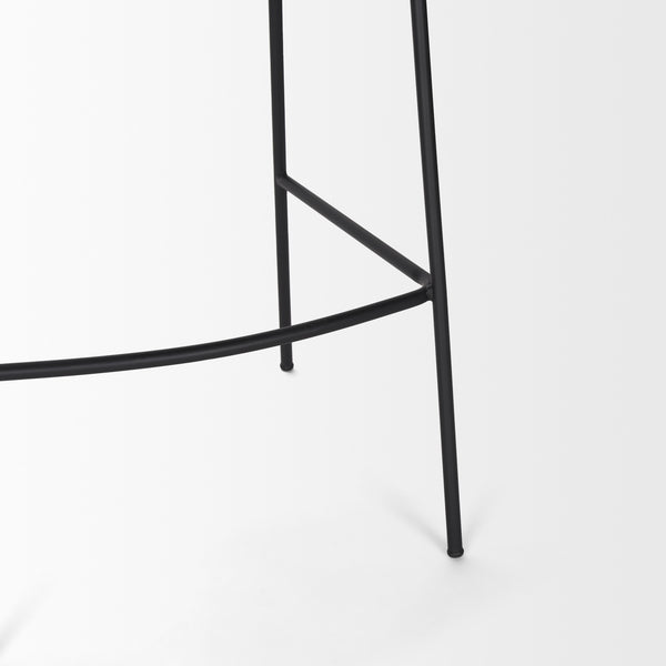 Carolyn Bar Stool w/ Oatmeal Fabric & Matte Black Metal