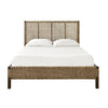 SEAGRASS WRAPPED HEADBOARD AND FOOTBOARD WITH WOOD SIDE RAILS AND LEGS, QUEEN SIZE