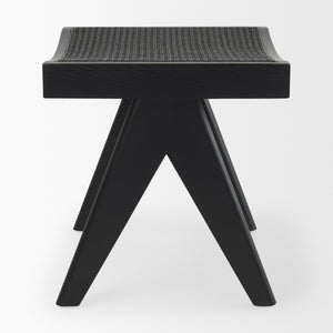 Arvin 21.7L x 17.7W x 18.1H Black Wooden Stool