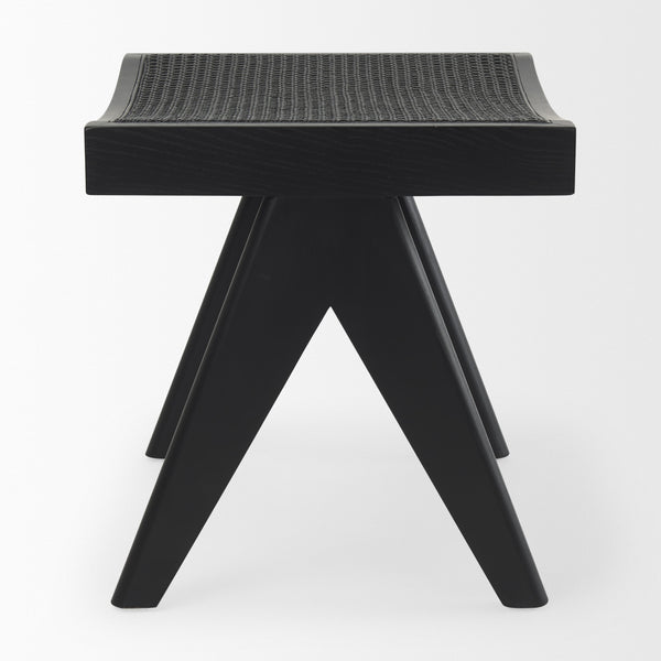 Arvin 21.7L x 17.7W x 18.1H Black Wooden Stool