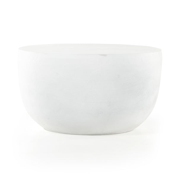 Basil Outdoor End Table In Matte White