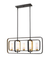 Aideen 5 Light Island/Billiard in Bronze Gold Finish